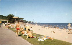 Bradford Beach On Lake Michigan Milwaukee, WI Postcard Postcard