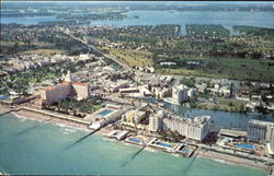 Miami Beach Hotels And Lake Florida Postcard Postcard