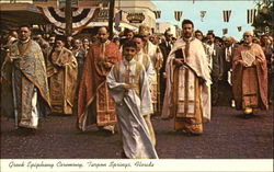 Greek Epiphany Ceremony On Way To Spring Bayou Tarpon Springs, FL Postcard Postcard