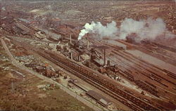 Aerial view of industrial area Youngstown, OH Postcard Postcard