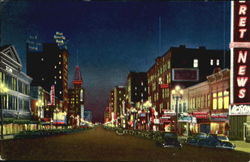 Main Street At Night Postcard