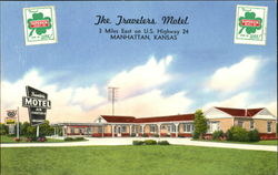 The Travelers Motel, US Highway 24 3 Miles East Manhattan, KS Postcard Postcard