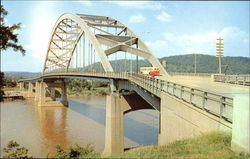 Fort Henry Bridge, U. S. Routes 40 and 250 Wheeling, WV Postcard Postcard