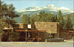 Longs Peak Towers Over Rocky Mountain National Park Headquarters Postcard