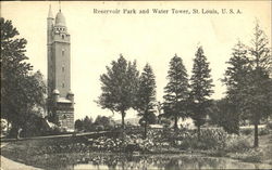 Reservoir Park And Water Tower St. Louis, MO Postcard Postcard