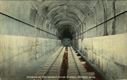 Interior Of The Detroit River Tunnel Michigan Postcard Postcard