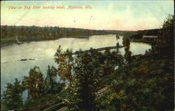 View On Fox River Looking West Appleton, WI Postcard Postcard