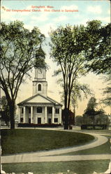 Old Congregational Church. First Church In Springfield Massachusetts Postcard Postcard