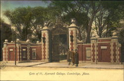 Harvard College, Gate of 77 Cambridge, MA Postcard Postcard