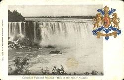 Canadian Fall And Steamer Maid Of The Mist Niagara Falls, NY Postcard Postcard