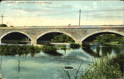 Concord River Bridge Lowell, MA Postcard Postcard