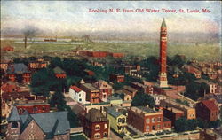 Looking N. E. From Old Water Tower Postcard