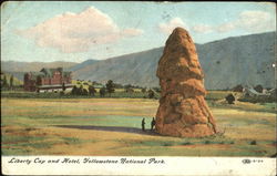 Liberty Cap And Hotel, Yellowstone National Park Postcard Postcard