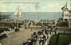 Asbury Avenue And Board Walk Postcard