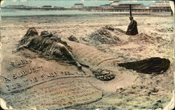 Sand Models On The Beach Postcard