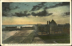 Marlborough-Blenheim & Million Dollar Pier At Night Atlantic City, NJ Postcard Postcard