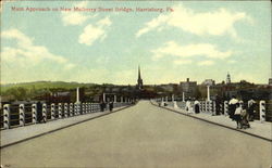 Main Approach On New Mulberry Street Bridge Harrisburg, PA Postcard Postcard