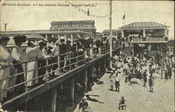 Watching Bathers, 4th Ave, Bathing Grounds Asbury Park, NJ Postcard Postcard