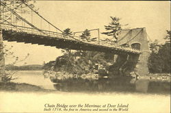 Chain Bridge Over The Merrimac At Deer Island Postcard