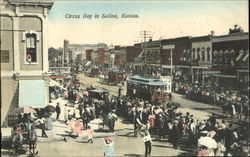 Circus Day In Salina Kansas Postcard Postcard