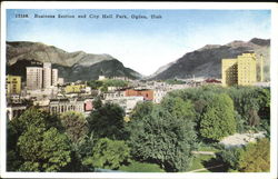 Business Section And City Hall Park Postcard