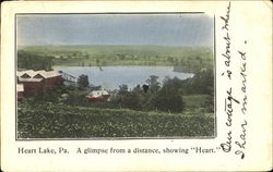 A Glimpse From A Distance Showing Heart Heart Lake, PA Postcard Postcard