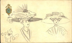 Women with Hats Postcard