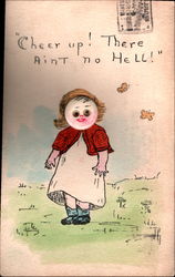 Button Face Woman Postcard