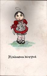 Button Face Girl Postcard