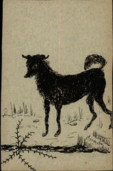 Sketch of a Black Dog Postcard