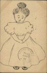 Drawing of Woman Postcard