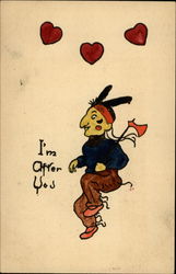 I'm After You, Hand Colored Postcard