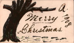 Merry Christmas 1908 Hand Drawn Postcard Postcard