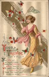 Your Valentine - Butterfly Net Postcard