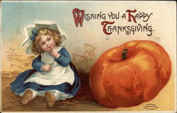 Little Girl & Pumpkin Postcard