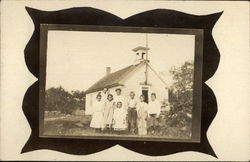 Schoolhouse & Children Foster, RI Postcard Postcard