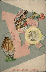 Vassar College Girl Fold-out Postcard