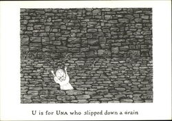 U is for Una who Slipped Down a Drain Postcard