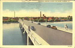 Memorial Bridge Across Fox River Postcard