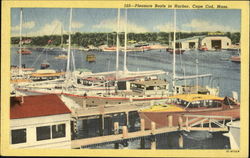 Pleasure Boats In Harbor, Cape Cod Massachusetts Postcard Postcard