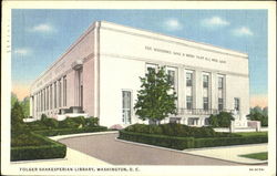 Folger Shakesperian Library Washington, DC Washington DC Postcard Postcard