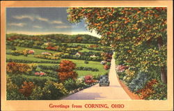 Greetings From Corning Postcard