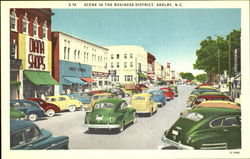 Scene In The Business District Shelby, NC Postcard Postcard