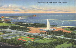 Bird's-Eye View, Grant Park Chicago, IL Postcard Postcard