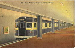 Train Platform Chicago's Initial Subways Illinois Postcard Postcard