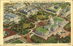 U. S. Capitol Supreme Court Library Of Congress And House Office Buildings Washington, DC Washington DC Postcard Postcard