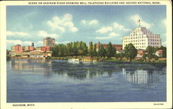 Scene On Saginaw River Postcard