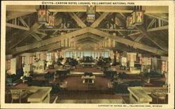 Canyon Hotel Lounge, Yellowstone National Park Postcard