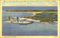 U.S. Navy Flying Boat Over San Diego Bay Postcard