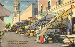 Typical Mexican Market Stall Mexico Postcard Postcard